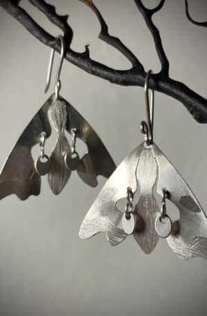 Boucles d'oreilles papillon de nuit en argent 925 certifié