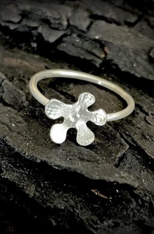 Bague fleur à cinq pétales en argent 925