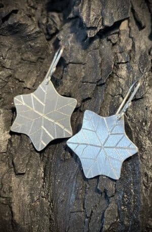 Boucles d'oreilles flocon de neige en argent 925 certifié