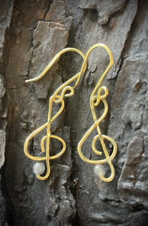 Boucles d'oreilles clé de sol en laiton