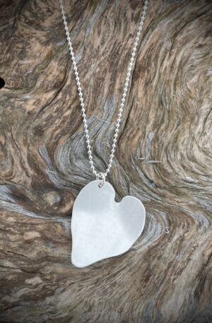 Pendentif feuille et chaînette en argent 925