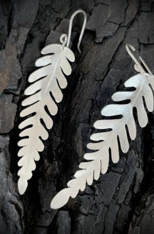 Boucles d'oreilles fougère en argent 925 certifié