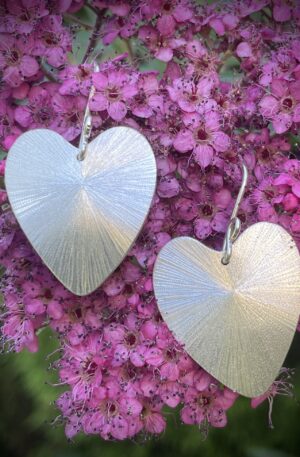 Boucles d'oreilles cœur étincelant en argent 925 certifié