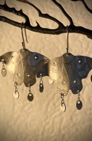 Boucles d'oreilles papillon de nuit en argent 925 certifié